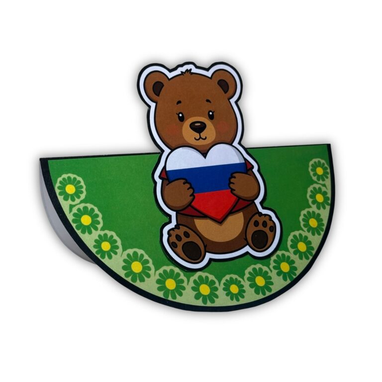 Готовая детская поделка медведь из бумаги